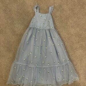 Charming Blue Floral Kids Dress